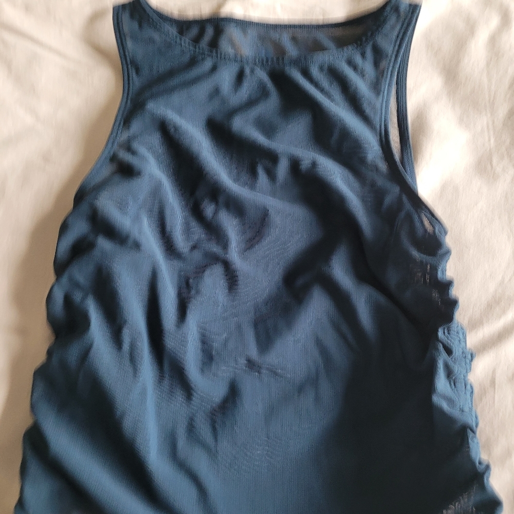 Sweaty Betty mesh workout top XXS Beetle Blue like new
